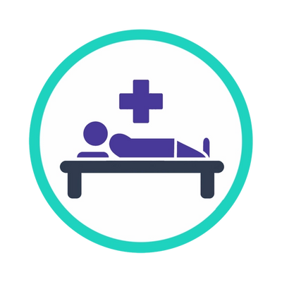 Treatment couch icon
